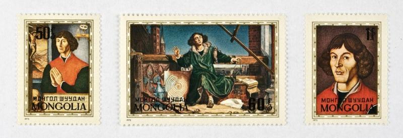 Seria znaczków wydanych z okazji 500-lecie urodzin Mikołaja Kopernika, 1973