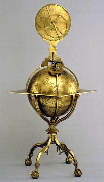 Globe presented to the Krakow Academy by Marcin Bylica (d. 1493), used for conducting astronomical observations during Copernicus' studies in Krakow. Museum of the Jagiellonian University in Krakow