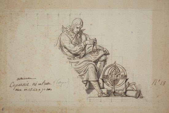 Wall decoration design with the figure of Copernicus