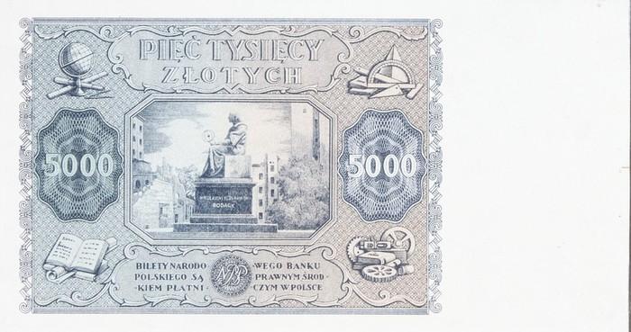 The design of the 5000-zloty bank note