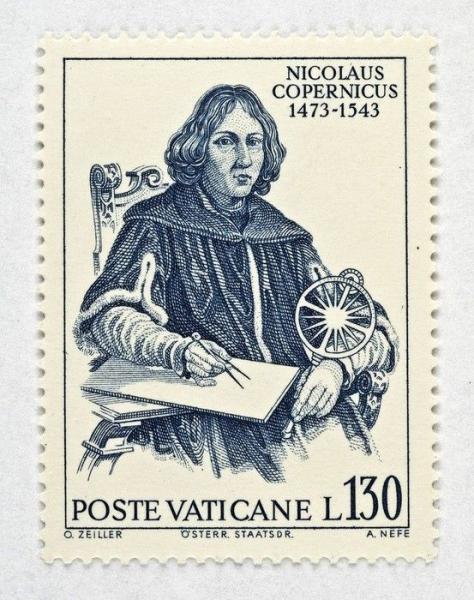 Nicolaus Copernicus 1473-1973 stamp; published in 1973 in Vatican City, 1973
