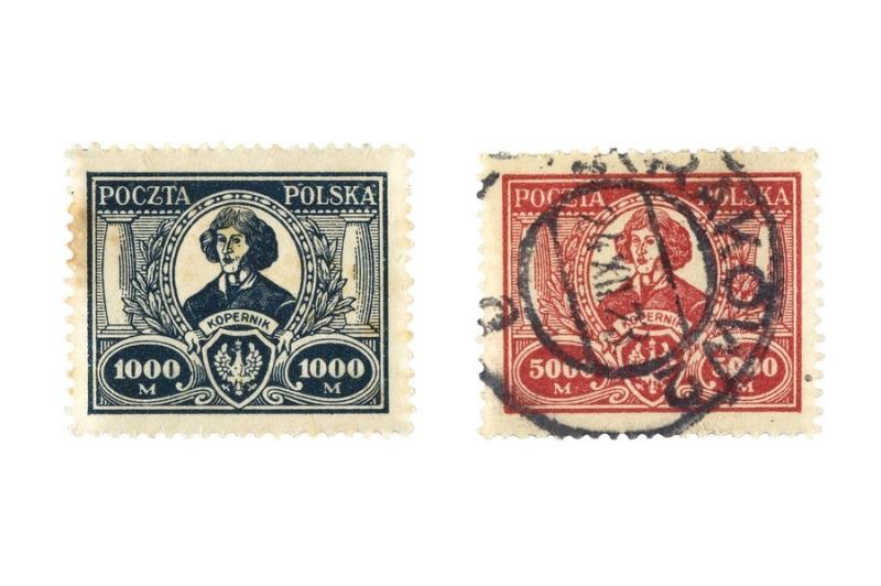 Postage stamps from the „Copernicus and Konarski” series